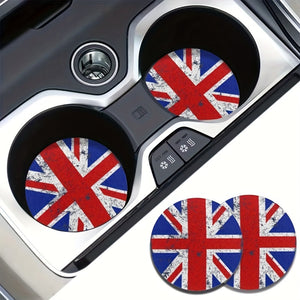 Union Jack Car Cup holder Coasters x 2