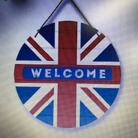 Union Jack Wooden Round Sign